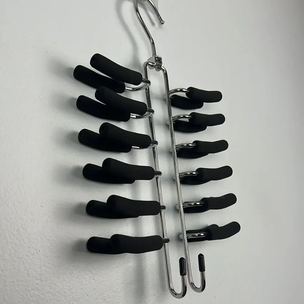 24 peg hanging swivel neck tie organizer